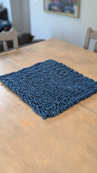 Mohair Woven Mat - Indigo Dyed