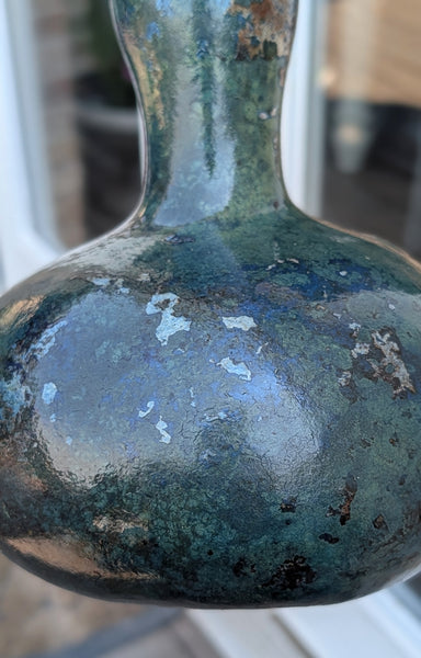 Birdhouse Gourd - Indigo Dyed