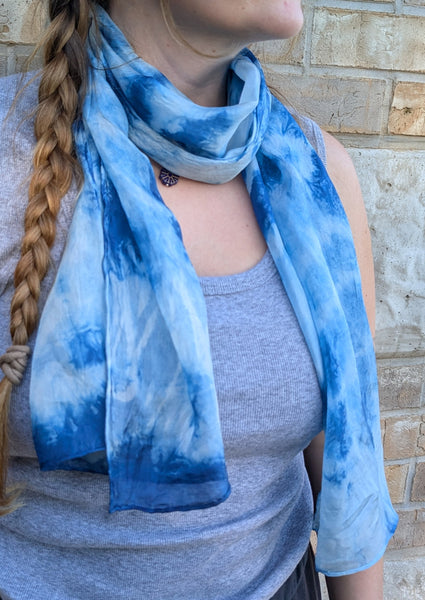 Silk Scarf - Indigo Dyed