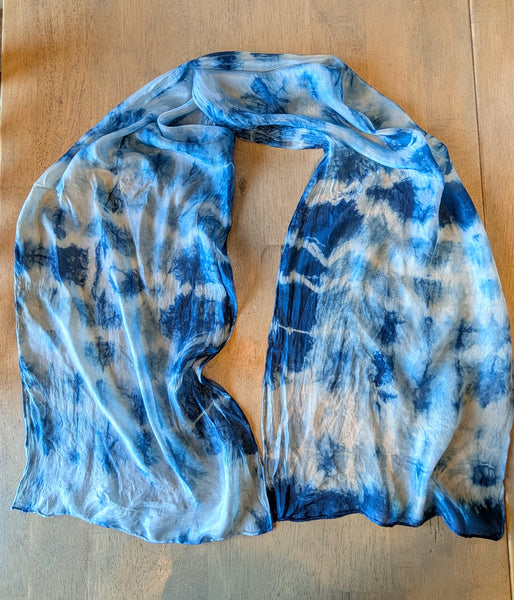 Silk Scarf - Indigo Dyed