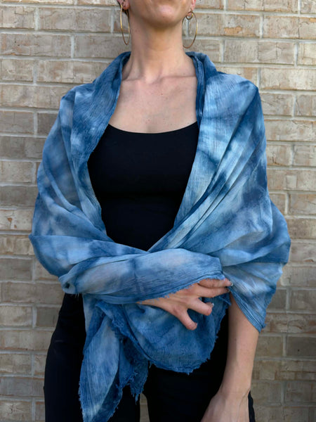 Shawl/Scarf-Indigo Dyed