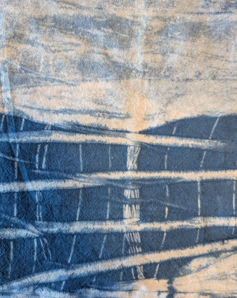 Indigo Shibori Dyed Tea Towel