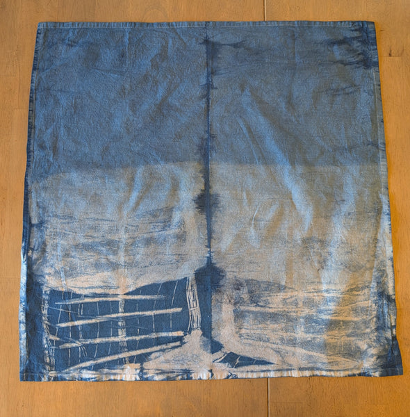 Indigo Shibori Dyed Tea Towel