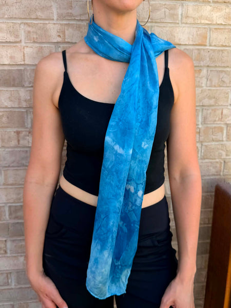 Silk Scarf - Indigo Dyed