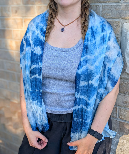 Silk Scarf - Indigo Dyed