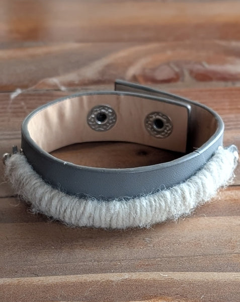 Alpaca and Leather Bracelet