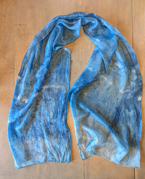 Silk Scarf - Indigo Dyed