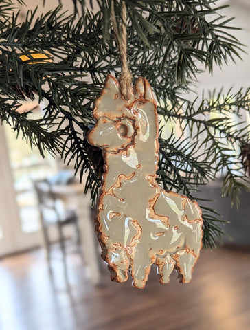 Ceramic alpaca ornament