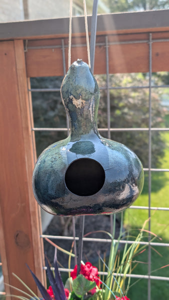 Birdhouse Gourd - Indigo Dyed