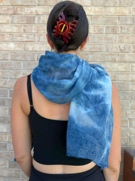 Shawl/Scarf-Indigo Dyed