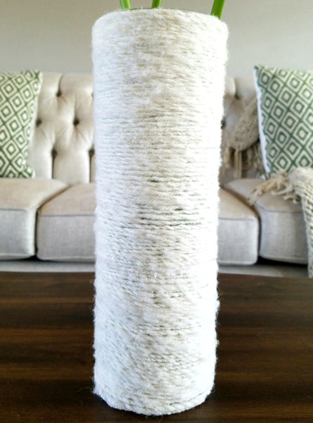 Icelandic wool yarn wrapped vase