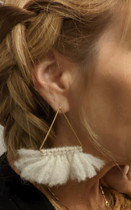 Alpaca yarn earrings