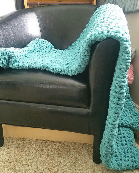 Turquoise Crocheted Summer Blanket