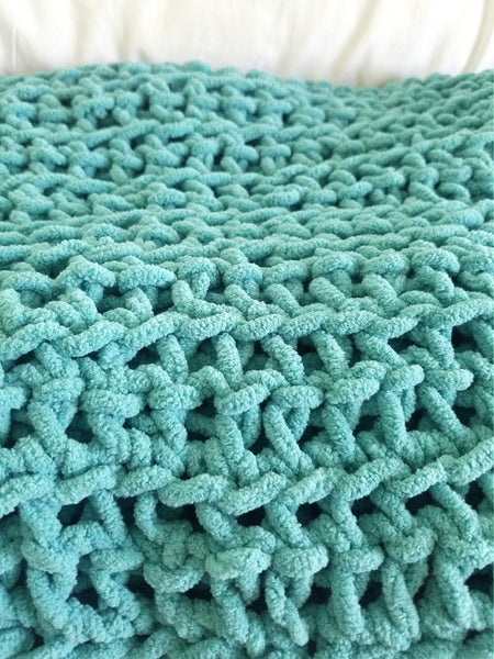 Turquoise Crocheted Summer Blanket